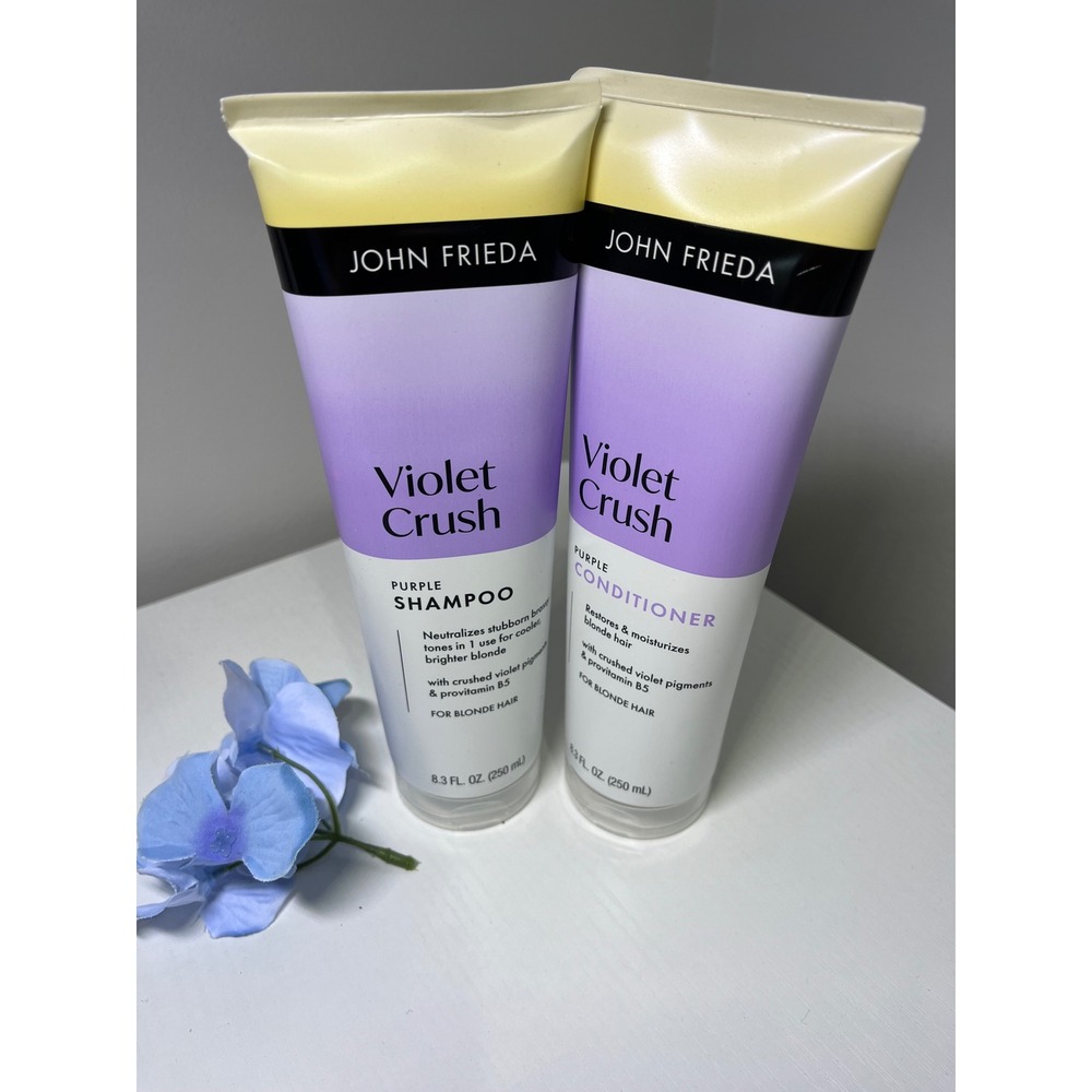 John Frieda Violet Crush Purple Shampoo and Conditioner Set 8.3 oz Blonde Hair
